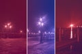 Colorful photo collage of venice by night Royalty Free Stock Photo