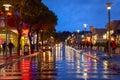 San Francisco Colorful Wet Street at Dusk