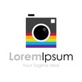 Colorful photography camera elements icon logo Royalty Free Stock Photo
