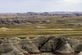 scenic view of South Dakota Badlands eroded landforms and prairie Royalty Free Stock Photo