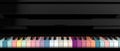 Colorful piano key board Royalty Free Stock Photo