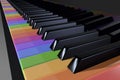 Colorful piano keyboard, clavier