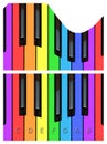 Colorful piano keys, keyboard in rainbow colors