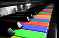 Colorful piano with painted keys. Artistic edit of the photo. Royalty Free Stock Photo