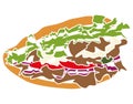 Colorful Pictogram Icon Doner Kebab