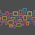 Colorful picture frames seamless background