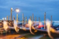 Colorful picture with gondolas moored on Grand Canal near Saint Mark square, in Venice Italy Royalty Free Stock Photo