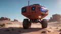 A Colorful Picture Of A Robot In The Desert With Rocks AI Generative