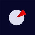 Colorful pie chart with red segment on dark background for data presentation visualization