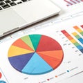 Colorful Pie Chart Representing Data isolated on white background