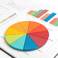 Colorful Pie Chart Representing Data isolated on white background