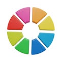 Colorful Pie Chart Segments Arranged in a Circle on White Background image photo Royalty Free Stock Photo