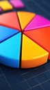 Colorful pie chart segments representing data visualization and analysis