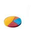 A colorful pie chart is shown with the blue and yellow slices overlapping Royalty Free Stock Photo