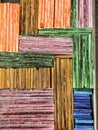 Colorful pieces of stained glass stack
