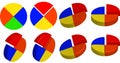 Colorful piecharts on white background - perfect for an article about data analysis Royalty Free Stock Photo