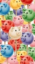 Colorful Pig Lollipops on Sticks Royalty Free Stock Photo