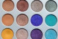 Colorful make up pallet with pigments