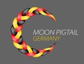 Colorful pigtail Germany flag. Curly wavy vector.