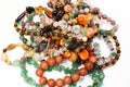Close Up of Colorful Pile of Bracelets and Necklace Beautiful Elegance Accessory