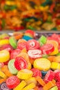 Colorful pile of sugar candies on street market