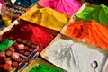 Colorful piles of powdered. display for sell. Royalty Free Stock Photo