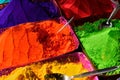 Colorful piles of powdered. display for sell. Royalty Free Stock Photo