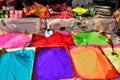 Colorful piles of powdered. display for sell. Royalty Free Stock Photo