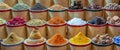 Colorful piles of spices in Dubai souks, UAE Royalty Free Stock Photo