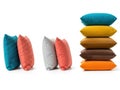 Colorful pillow collection isolated on white background Royalty Free Stock Photo