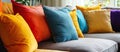 Colorful pillows on couch Royalty Free Stock Photo