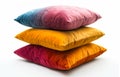 Colorful pillows on white background Royalty Free Stock Photo