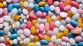 pills and drug wallpaper, drugs banner, colored vitemines on abstract background, vitamins and drugs wallpaper