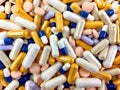 Colorful pills and capsules Royalty Free Stock Photo