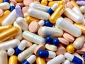 Colorful pills and capsules