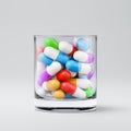 Colorful Pills in a Drinking Glass