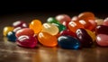 Colorful pills in a heap, medicine collection generated by AI