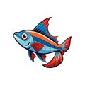 Colorful Pilotfish Illustration with Realistic Features Royalty Free Stock Photo