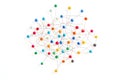 Colorful Pin Map Showing Connected Network or System on White Background Royalty Free Stock Photo