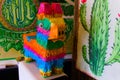 Colorful pinata in a mexican restaurant Royalty Free Stock Photo