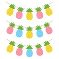 Colorful pineapple tropical fruit garland