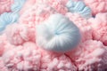 Colorful pink fluffy cotton candy background, soft color sweet candyfloss. AI Generation Royalty Free Stock Photo