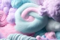Colorful pink fluffy cotton candy background, soft color sweet candyfloss. AI Generation Royalty Free Stock Photo