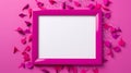 Romantic Pink Frame With Paper Background - 3d Render Royalty Free Stock Photo