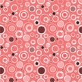 Organic textured random pink circles in a seamless pattern tile