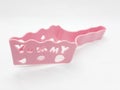 Colorful Pink Plastic cake cutter in White Isolated Background 02 Royalty Free Stock Photo