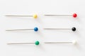 Colorful Pins on White background Royalty Free Stock Photo
