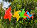 Colorful pinwheel for decoration at garden Royalty Free Stock Photo