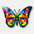 Colorful Butterfly Sculpture With Toy-like Proportions