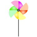 Colorful pinwheel simple icon. Pinwheel toy design template. Royalty Free Stock Photo